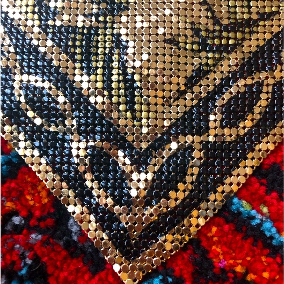 Douglas Ferguson c. 1980s handpainted metallic mesh bib Vintage Studio 54 - Picture 3 of 10